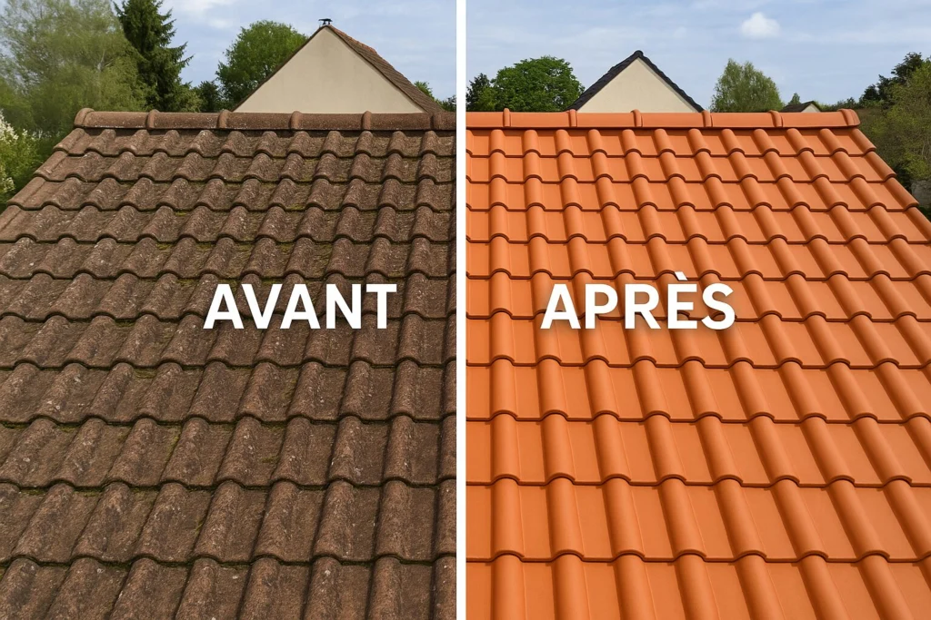 Avant Après exemples concrets d’entretien de toiture