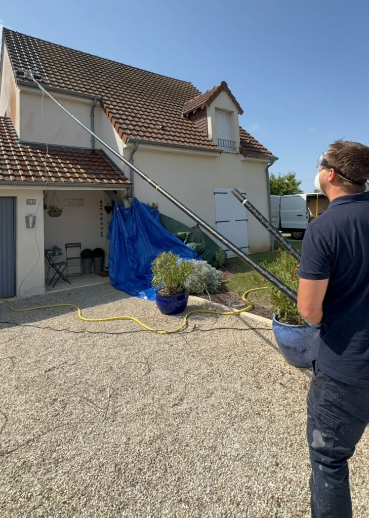 démoussage à la perche avec Sain et Toit