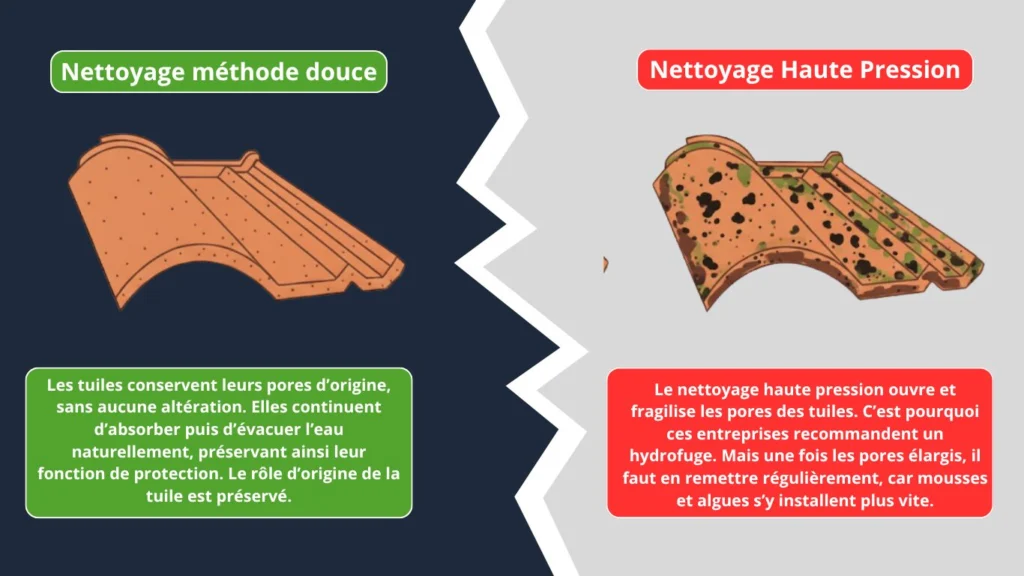 Nettoyage Toiture Méthode Douce ou Haute Pression Sain et Toit