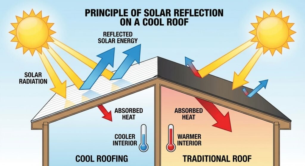 Principe de réflexion solaire