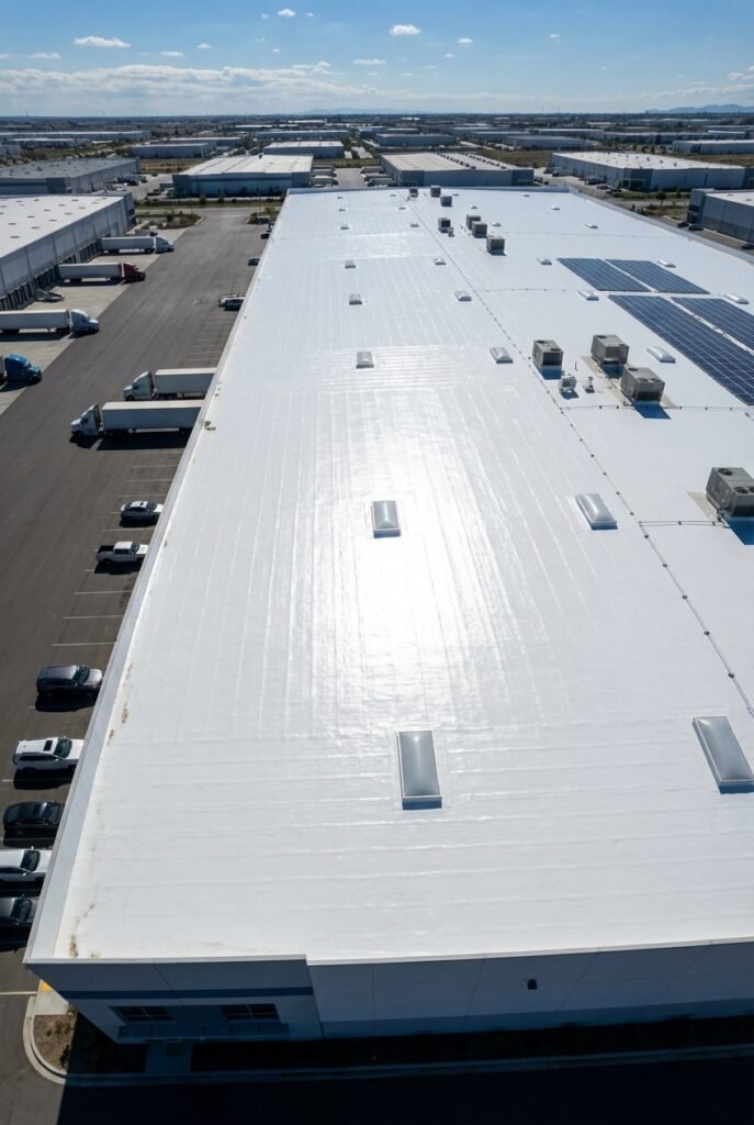 entrepot, toit cool roof