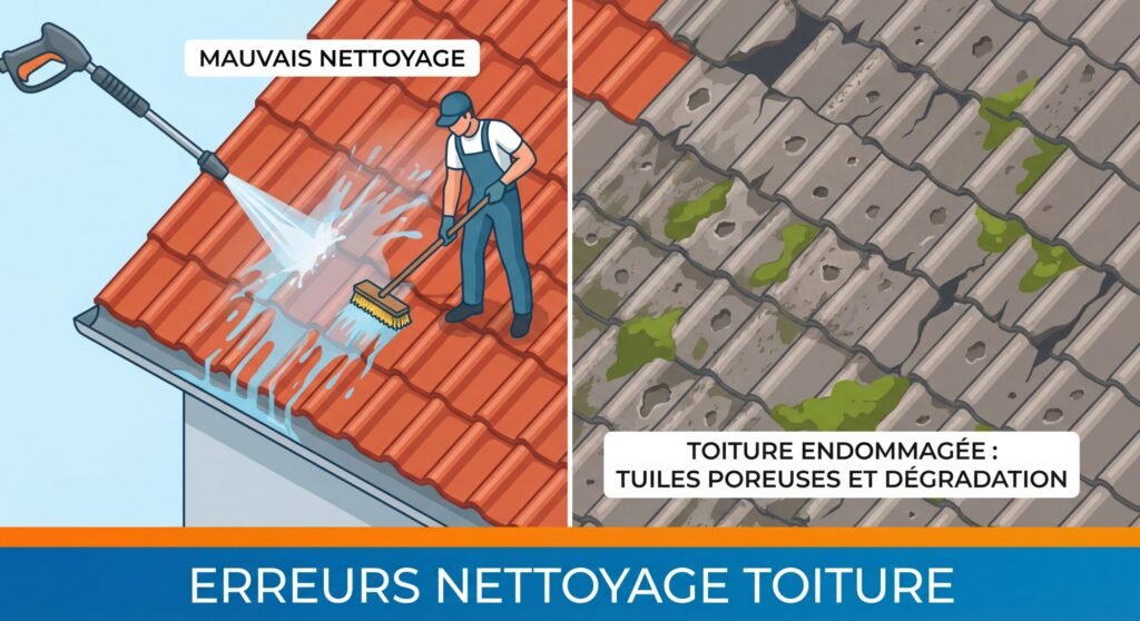 erreur nettoyage toiture