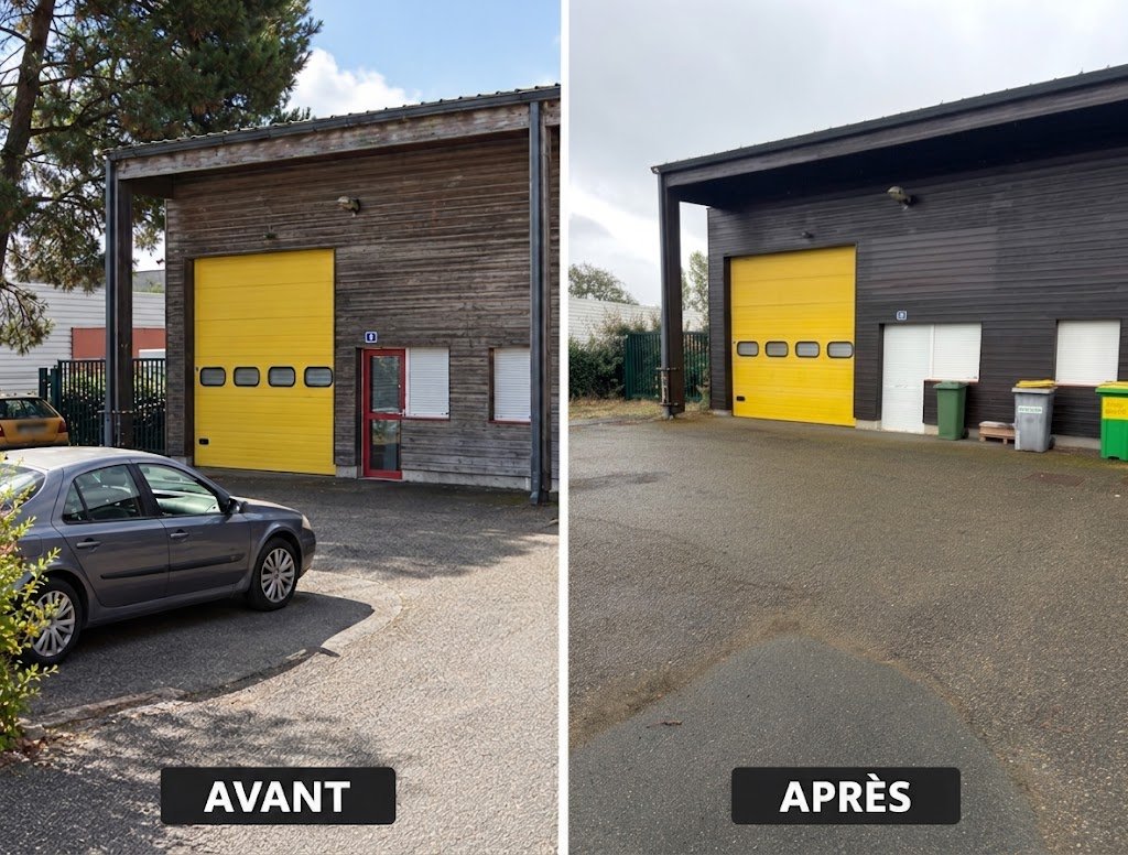 avant après nettoyage bardage Le Mans